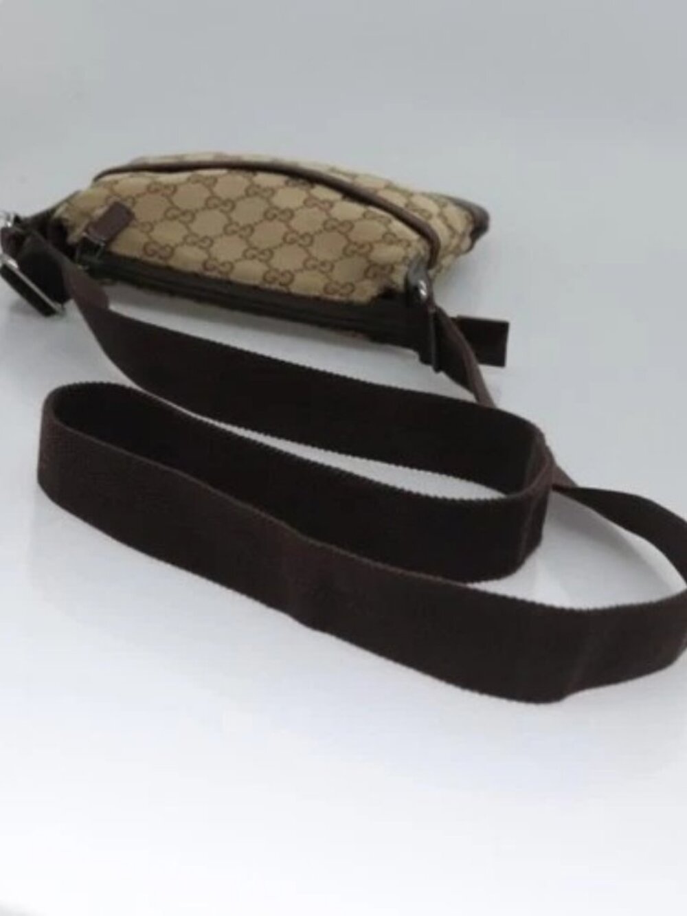 GUCCI GG Canvas Shoulder Bag Beige Brown gold - Picture 7 of 16